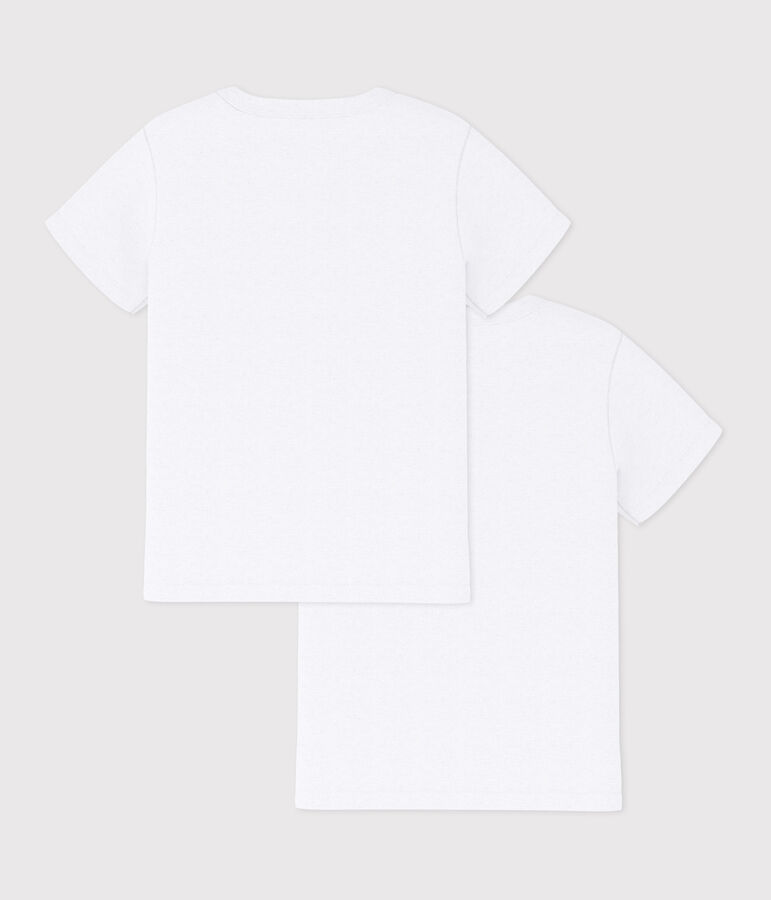 Lot de 2 tee-shirts manches courtes blancs gar&ccedil;on variante 1
