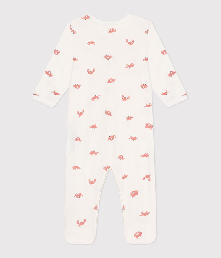 Pyjama b&eacute;b&eacute; en coton crabes blanc MARSHMALLOW/blanc MULTICO