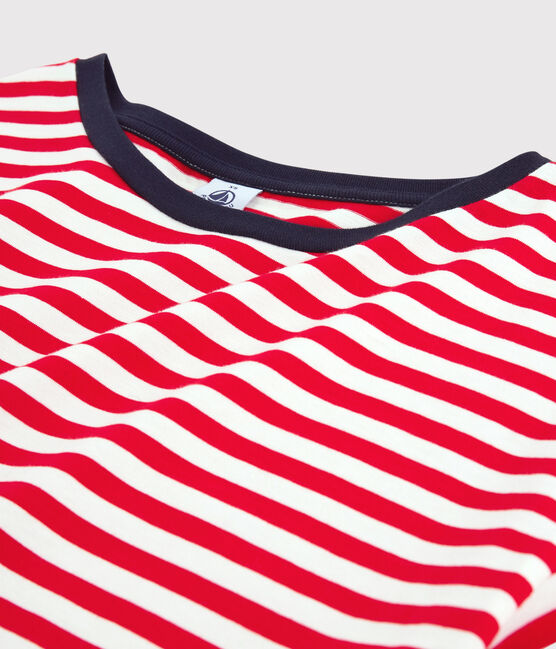 Tee-shirt LE BOXY en coton Femme rouge PEPS/blanc MARSHMALLOW