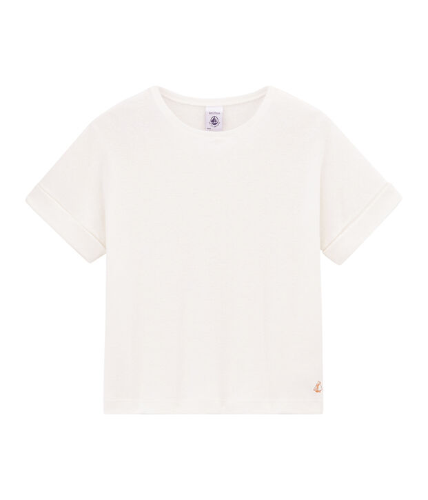 Tee-shirt &agrave; manches courtes enfant fille blanc