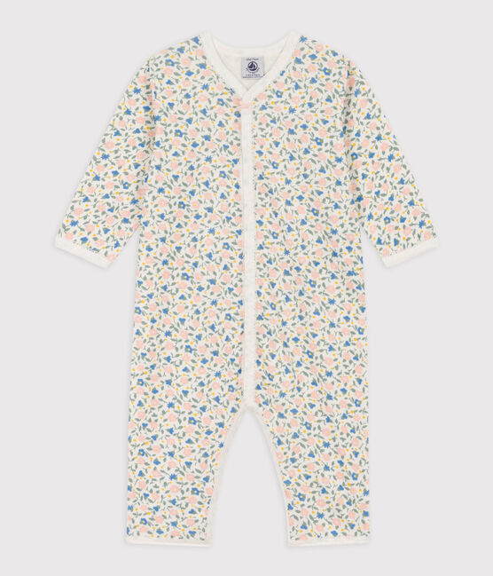 Dors-bien sans pieds fleurs en coton blanc MARSHMALLOW/blanc MULTICO
