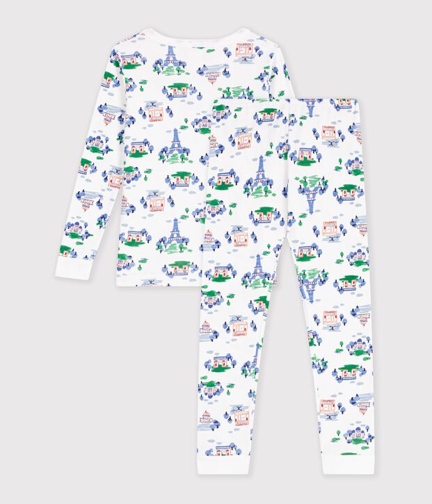 Pyjama tr&egrave;s ajust&eacute; enfant en coton imprim&eacute; multicouleur/bleu/multicouleur