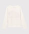 Tee-shirt manches longues en coton enfant fille blanc MARSHMALLOW