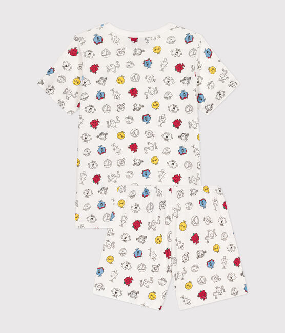 Pyjacourt Monsieur Madame en coton enfant blanc MARSHMALLOW/blanc MULTICO