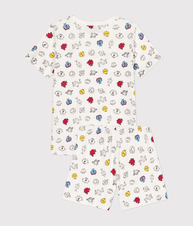 Pyjacourt Monsieur Madame en coton enfant blanc/multicouleur