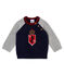 Pull tricot laine et coton bébé garçon bleu SMOKING/gris SUBWAY