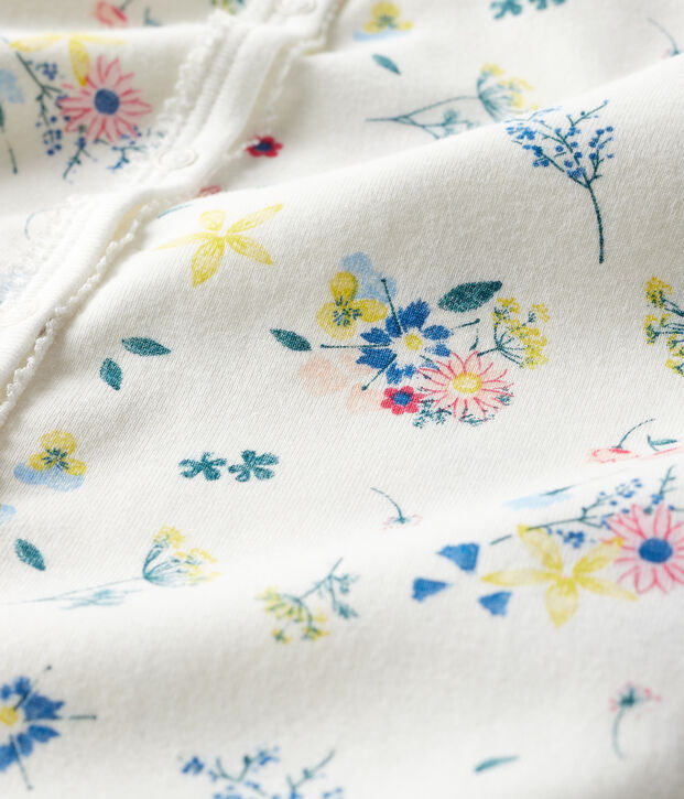 Dors bien b&eacute;b&eacute; fille en c&ocirc;te blanc/multicouleur