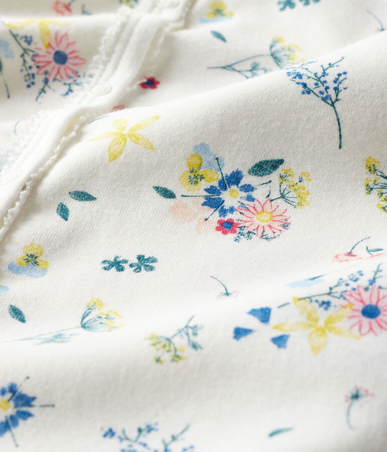 Dors bien b&eacute;b&eacute; fille en c&ocirc;te blanc MARSHMALLOW/blanc MULTICO