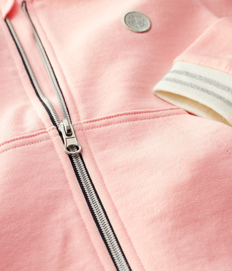Sweatshirt &agrave; capuche en molleton enfant fille rose MINOIS