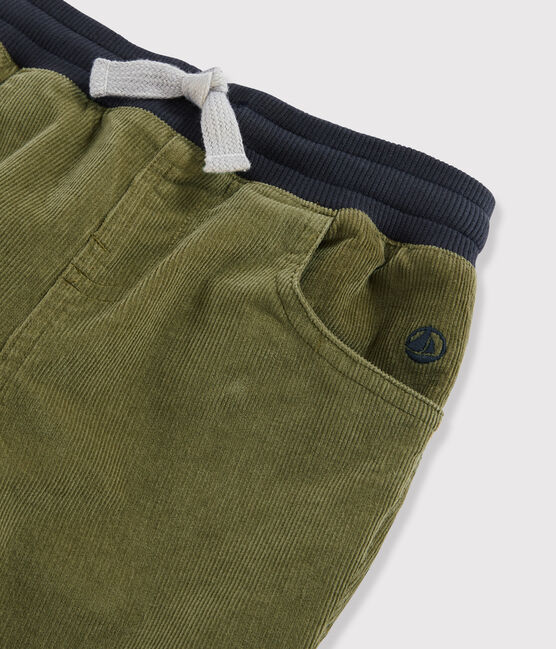 Pantalon en velours enfant garçon vert MILITARY