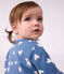 Pyjama b&eacute;b&eacute; en molleton imprim&eacute; c&oelig;urs bleu/blanc