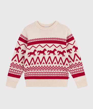 Pull enfant en laine et coton à motifs