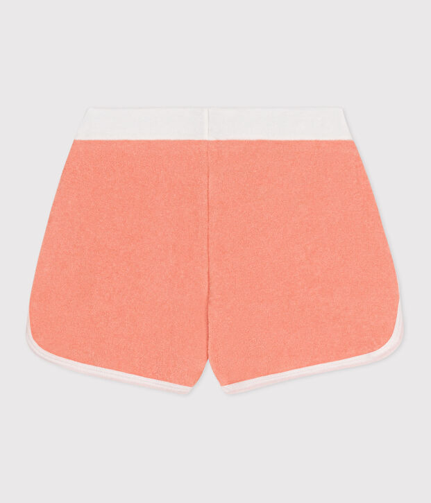 Short enfant en coton &eacute;ponge uni orange