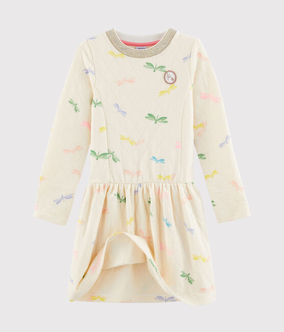 Robe enfant fille beige COQUILLE/blanc MULTICO