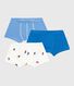 Lot de boxers enfant en coton à ceinture colletée imprimé bateaux