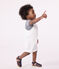 Salopette bébé en coton jambes courtes, unie blanc ECUME