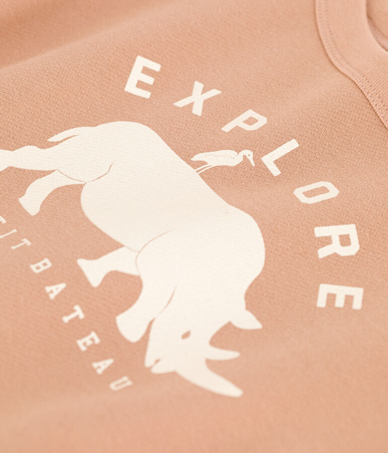 Sweatshirt en molleton enfant gar&ccedil;on beige VINTAGE