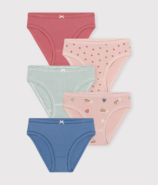Lot de 5 culottes cœurs en coton enfant variante 1