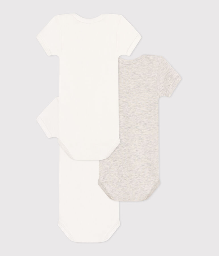 Lot de 3 bodies manches courtes en coton petit c&oelig;ur b&eacute;b&eacute; variante 1