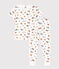 Pyjama manches courtes en coton enfant blanc MARSHMALLOW/blanc MULTICO
