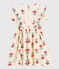 Robe fleurie en gaze de coton enfant fille blanc AVALANCHE/ MULTICO