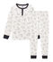 Pyjama petit garçon en velours blanc MARSHMALLOW/blanc MULTICO