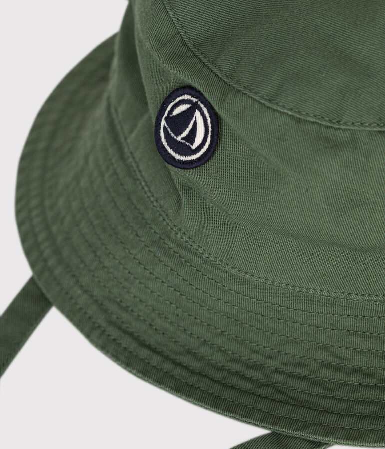 Bob uni &agrave; nouer en coton b&eacute;b&eacute; vert CROCO