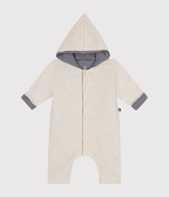 Combinaison longue ouatinée à capuche en coton bébé beige MONTELIMAR CHINE