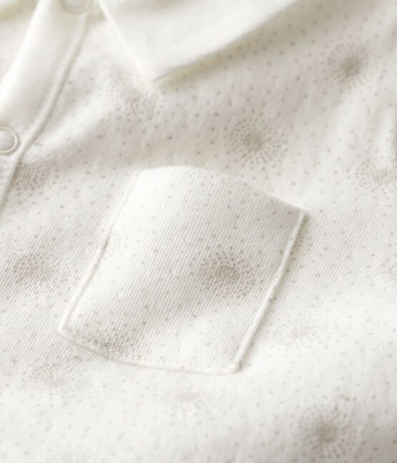 Combisac bébé en tubique blanc MARSHMALLOW/blanc MULTICO