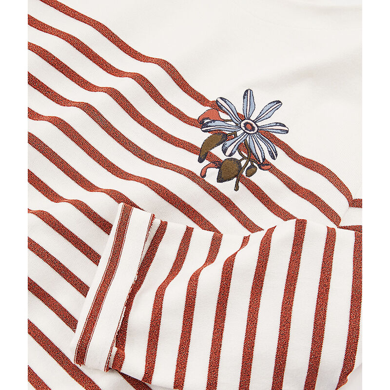 Marini&egrave;re manches longues femme blanc MARSHMALLOW/rose COPPER