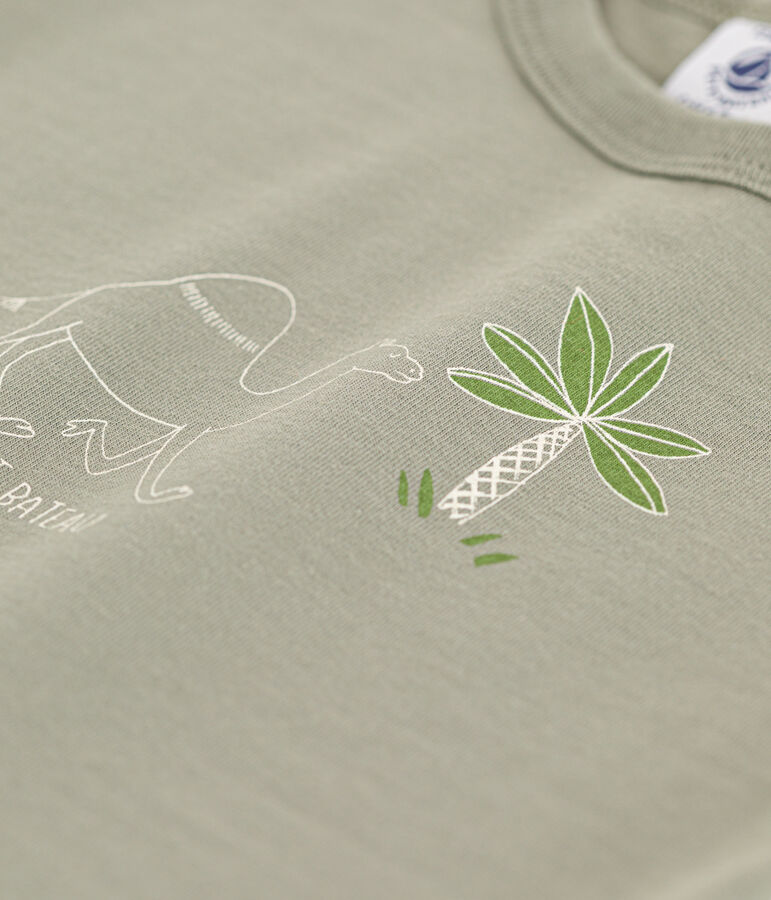 Tee-shirt manches courtes b&eacute;b&eacute; en jersey avec motif vert MARECAGE