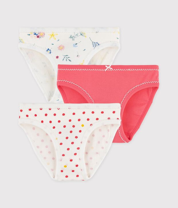 Lot de 3 culottes petite fille imprim&eacute; fleuri multicouleur