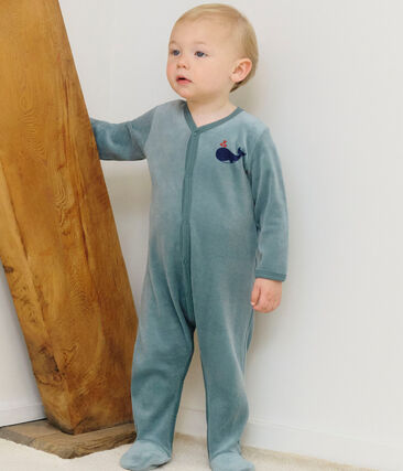 Pyjama bébé en velours uni