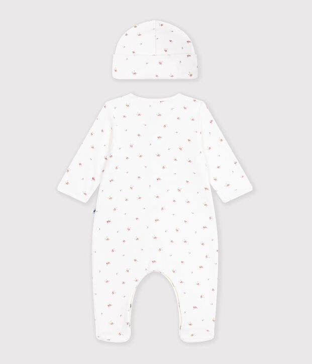 Coffret cadeau naissance en coton imprim&eacute; multicouleur