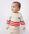 Pull bébé en coton à rayures placées et badge à la poitrine rouge AVALANCHE/ AURORA