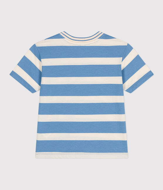 Teeshirt enfant en coton manches courtes à rayures bleu ALASKA/ AVALANCHE