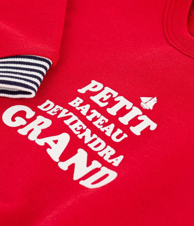Sweatshirt b&eacute;b&eacute; en coton &agrave; motifs rouge