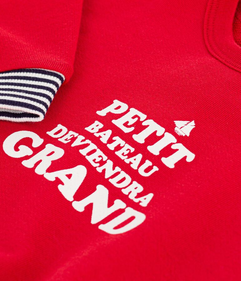 Sweatshirt b&eacute;b&eacute; en coton &agrave; motifs rouge POMPEI