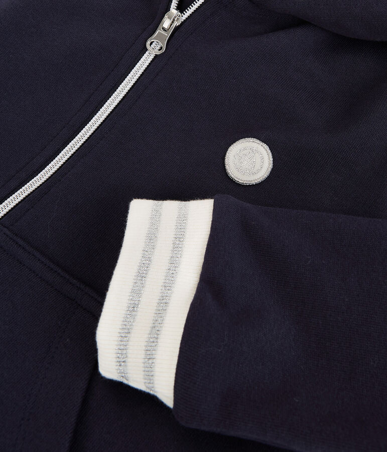 Sweatshirt &agrave; capuche en molleton enfant fille bleu SMOKING