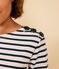 Marinière boutonnée en coton Femme blanc MARSHMALLOW/bleu SMOKING