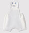 Salopette courte bébé garçon en lin blanc MARSHMALLOW