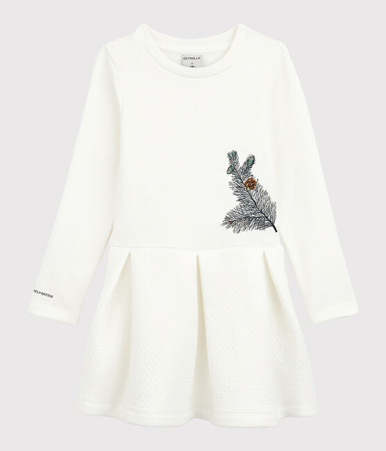 Robe enfant fille Petit Bateau x Deyrolle blanc MARSHMALLOW