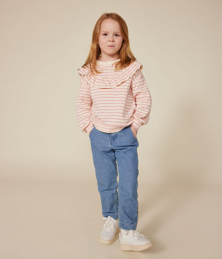 Sweatshirt en tubique enfant fille rose AVALANCHE/ ROSELINE