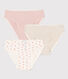 Lot de 3 culottes fleur en coton et élasthanne petite fille