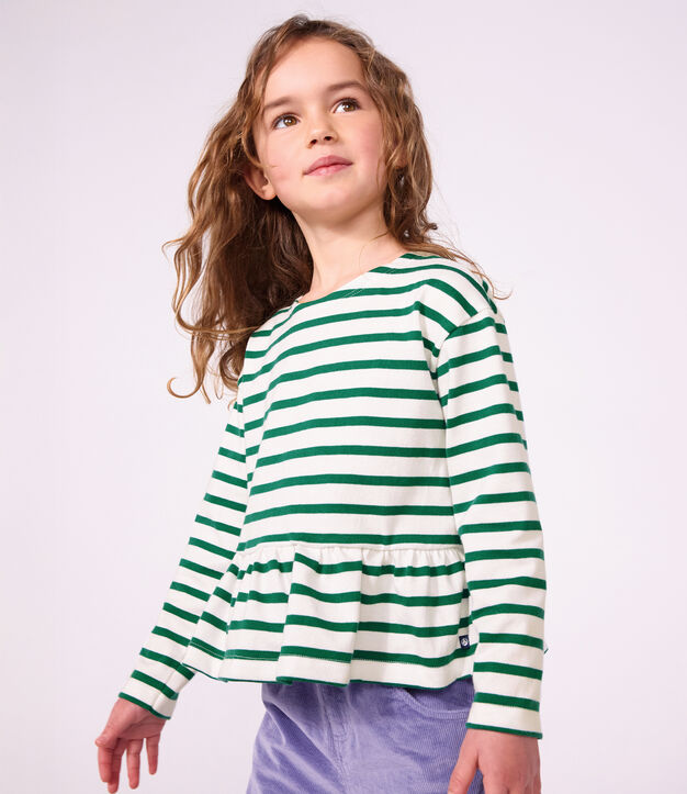 Marini&egrave;re enfant en coton vert/vert