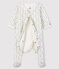 Bodyjama à imprimé fleur bébé fille en velours blanc MARSHMALLOW/blanc MULTICO