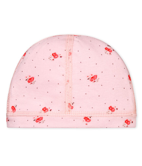 Bonnet naissance bébé mixte imprimé rose VIENNE/blanc MULTICO CN