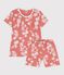 Pyjacourt Hawaï petite fille en coton rose PAPAYE/ MULTICO