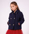 Caban enfant en draps de laine uni bleu marine