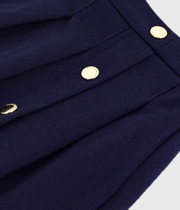 Jupe en coton enfant unie bleu marine